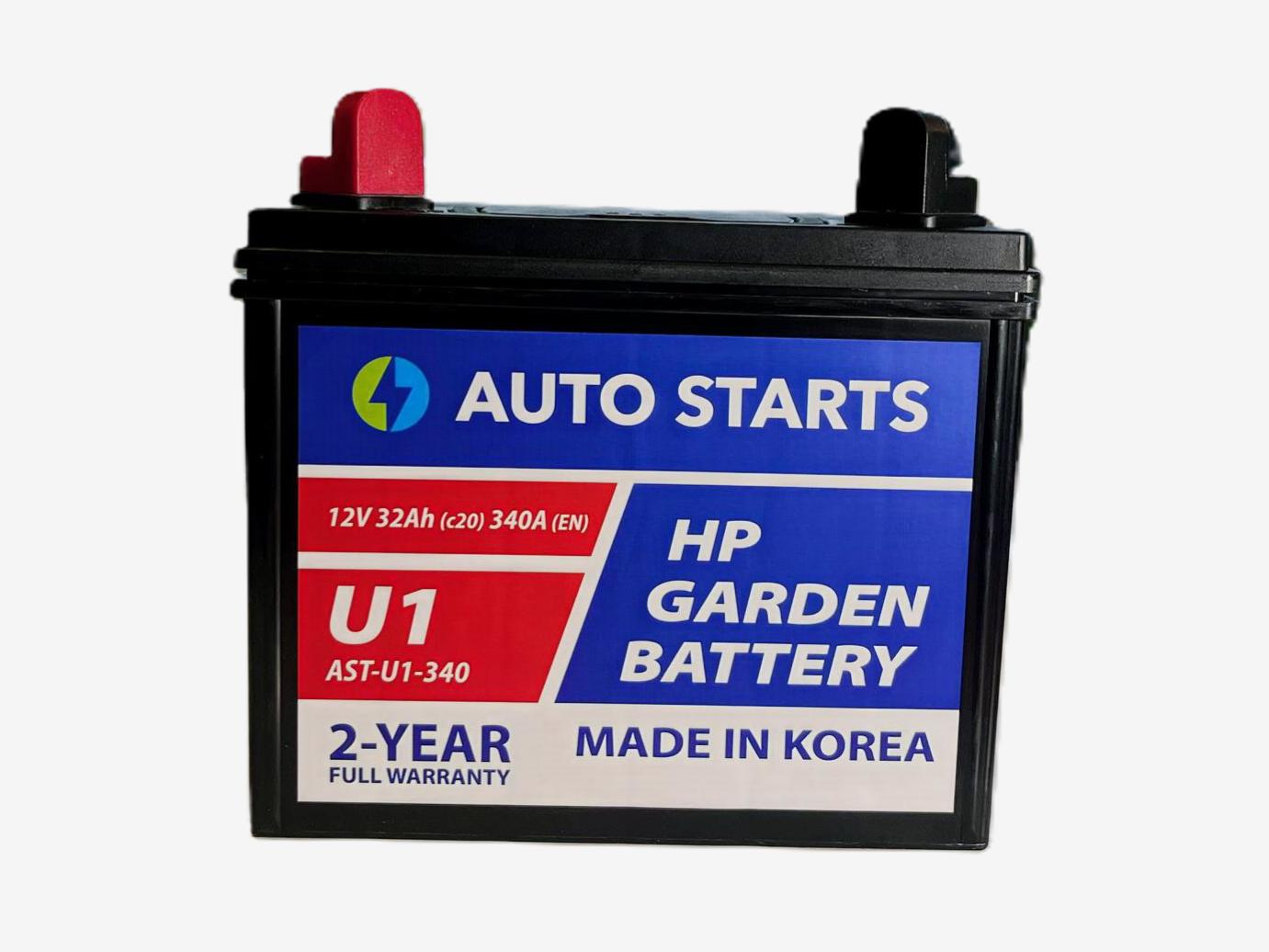 AUTO STARTS HP GARDEN BATTERY U1 12V 32Ah (c20) 340A (EN) 197x130x158/185 1/1, EAN4751039330915